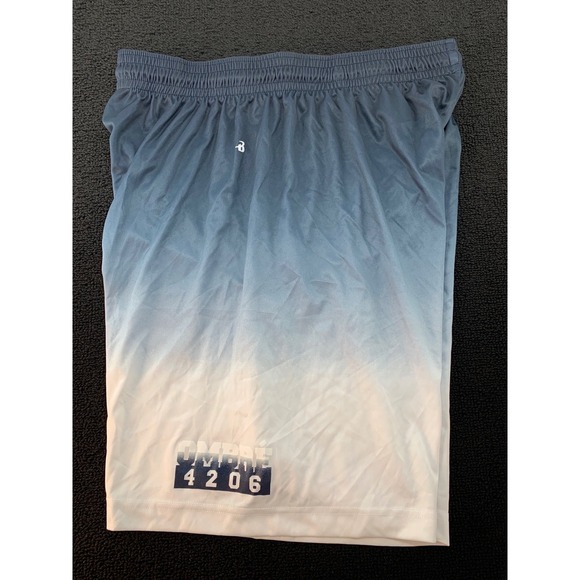 Badger Sport Men Ombre Gradient Athletic Shorts Blue White‎ Size L - Picture 4 of 9